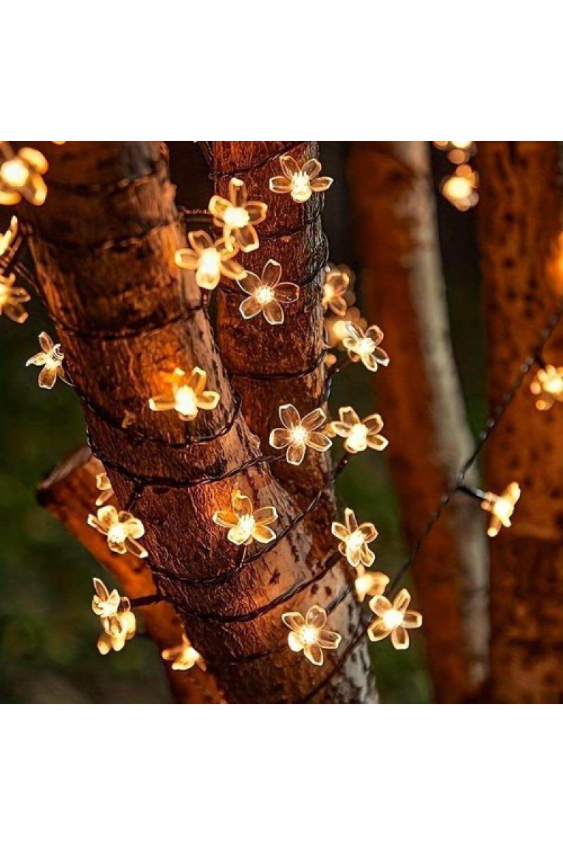 Solar 5m 50 LED Papatya Gün Işığı 8 Fonksiyonlu