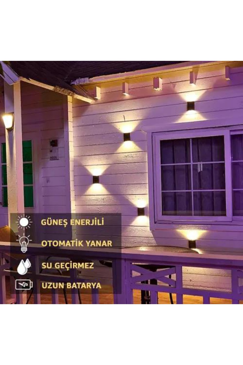 Solar 4 Ledli 11cm Duvar Aydınlatması – Gün Işığı IP65
