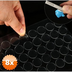 8 Paket Çift Taraflı Yuvarlak Montaj Macunu 42 Adet Şeffaf Nano