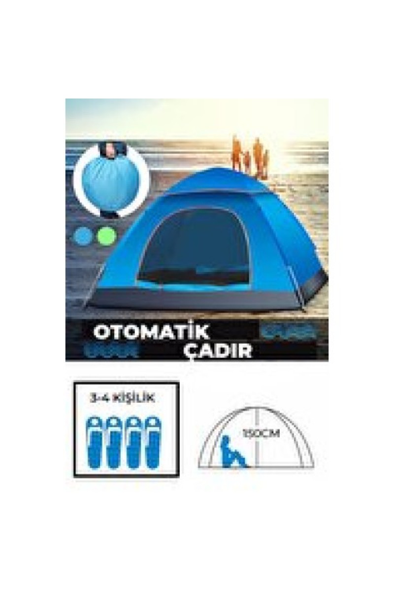 Otomatik Havada Açılan Su Geçirmez Çadır 4 Kişilik
