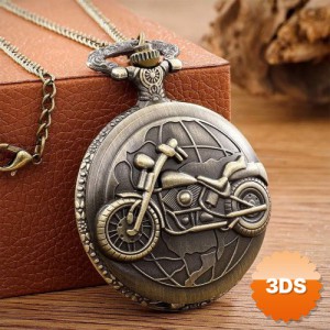 Motor Tasarımlı Köstekli Antika Saat