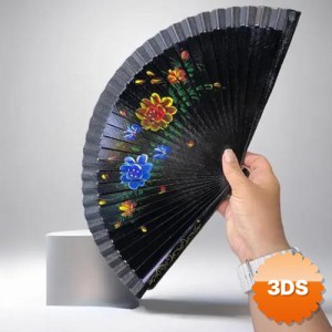 Bambu Çift Taraflı Siyah Yelpaze, 12'li Paket