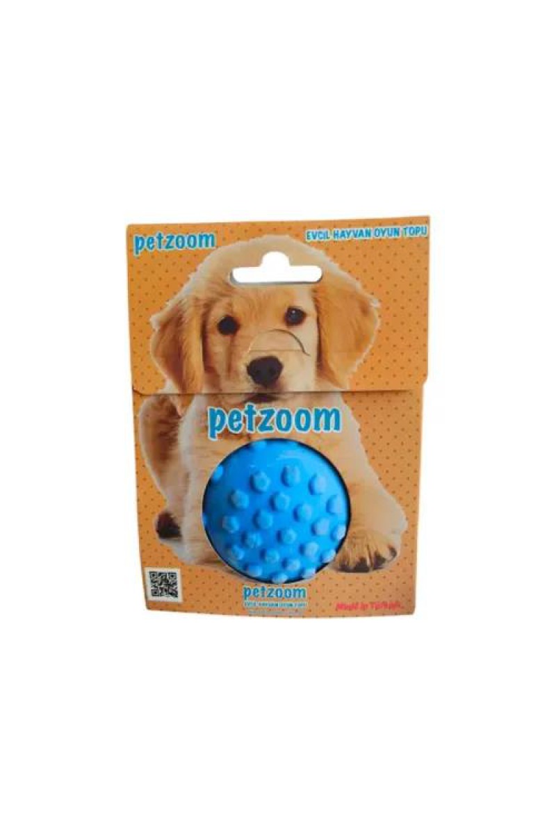 PetZoom Mavi Dikenli Köpek Oyun Topu, Dayanıklı Çiğneme Oyuncаğı