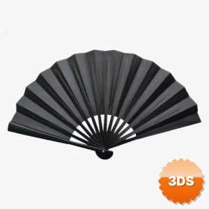 Plastik Kumaş Yelpaze, 12'li Siyah Set