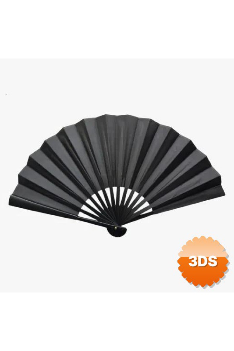 Plastik Kumaş Yelpaze, 12'li Siyah Set