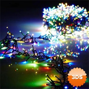 10m 100 LED Pilli 2 Kademeli RGB Işık Siyah Kablo