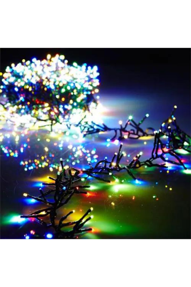 10m 100 LED Pilli 2 Kademeli RGB Işık Siyah Kablo