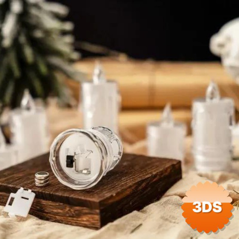 Gerçekçi Titrek Alev Efektli Pilli LED Mum 12'li Paket