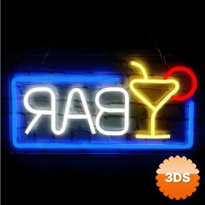 BAR Yazılı Neon LED Işık 39,6x19,7 cm
