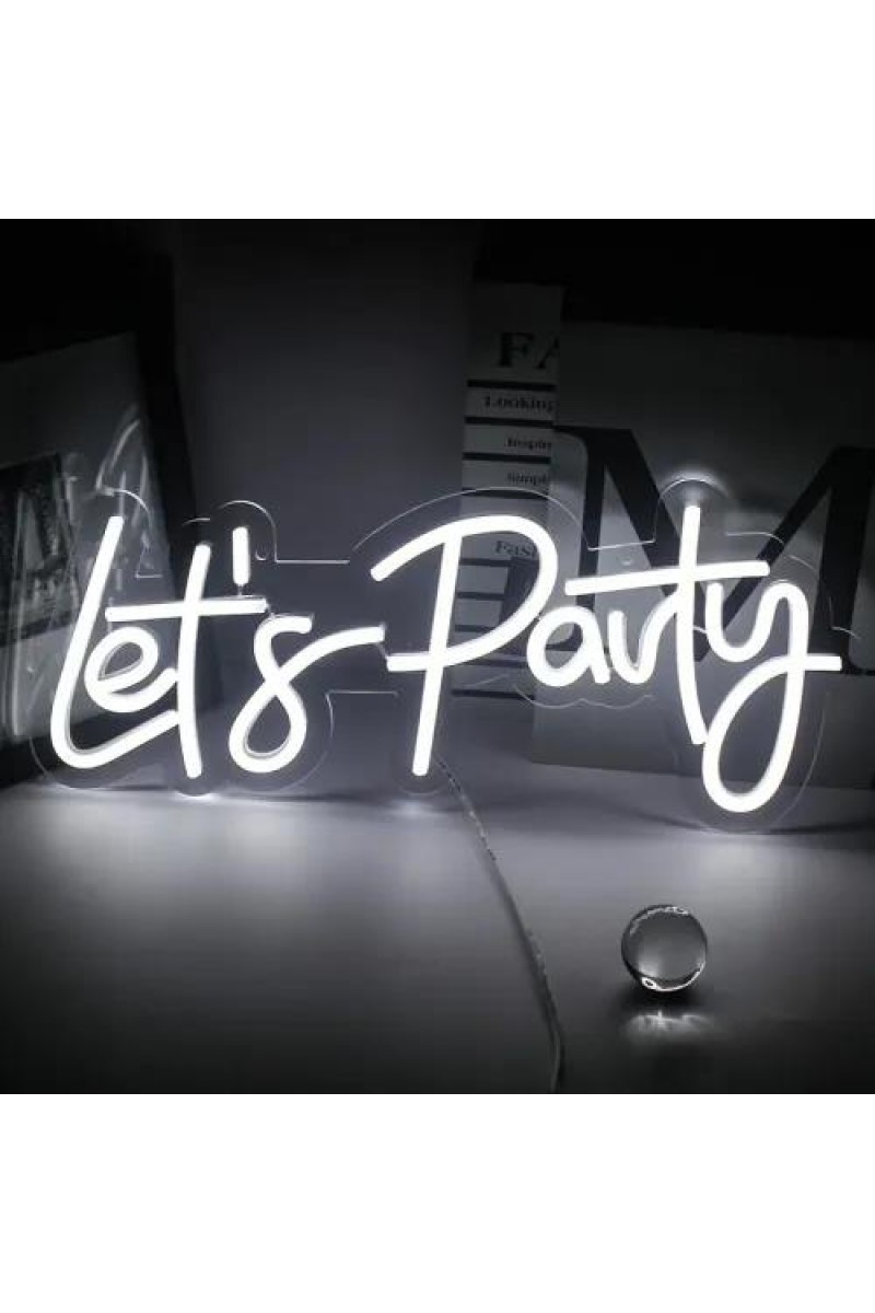 Let's Party Neon LED Tabela 45x19 cm