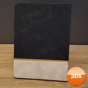 Siyah Çizgili Deri Defter 21x15 cm