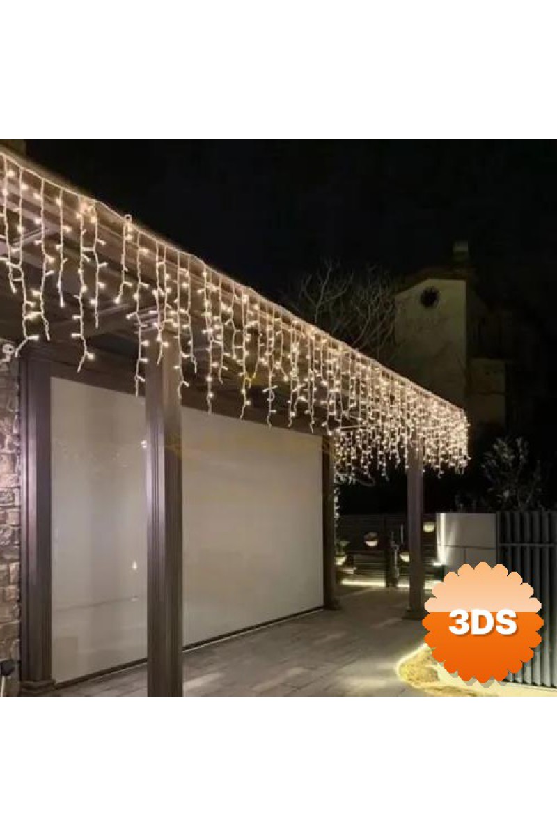 3m 100 LED Çakarlı IP65 Dış Mekan Saçak Perde