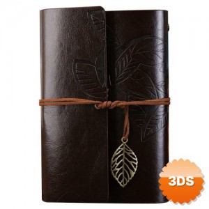 Büyük Yaprak Desenli Deri Defter