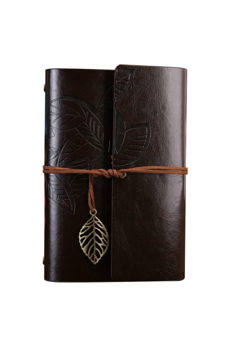 Büyük Yaprak Desenli Deri Defter