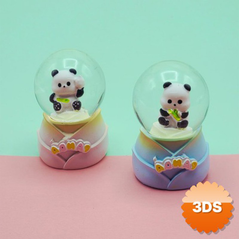 Panda Tasarımlı Işıklı Küçük Boy Kar Küresi 7x4 cm