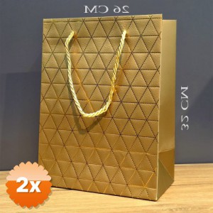 2 Adet Büyük Boy Gold Hediye Çantası