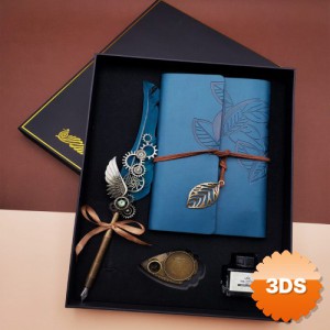 Kaligrafi Kalem Ve Vintage Tasarım Deri Defter