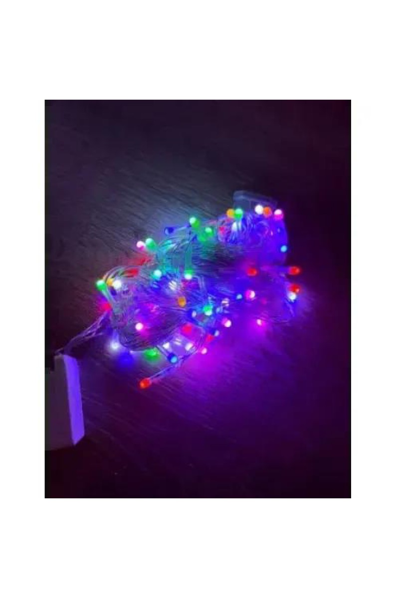 10m 100 LED Damla Uçlu RGB Işık Şeffaf Kablo