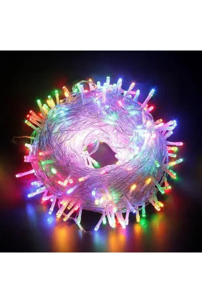 10m 100 Led Boncuk Lamba Rgb Işık Şeffaf Kablo
