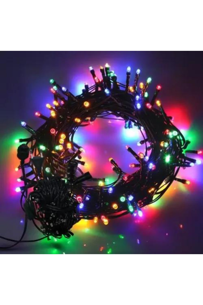 10m 100 Led Boncuk Lamba Rgb Işık Siyah Kablo