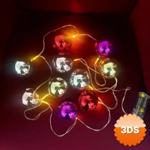 2 Metre 10 LED Pilli Top Lamba, 2 Kademeli Yılbaşı Süsü