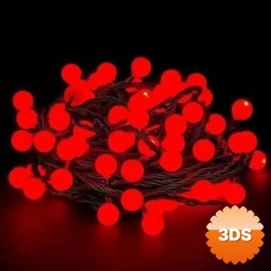 5 Metre 28 LED Kırmızı Lamba, Şeffaf Kablolu Eklemeli Dize