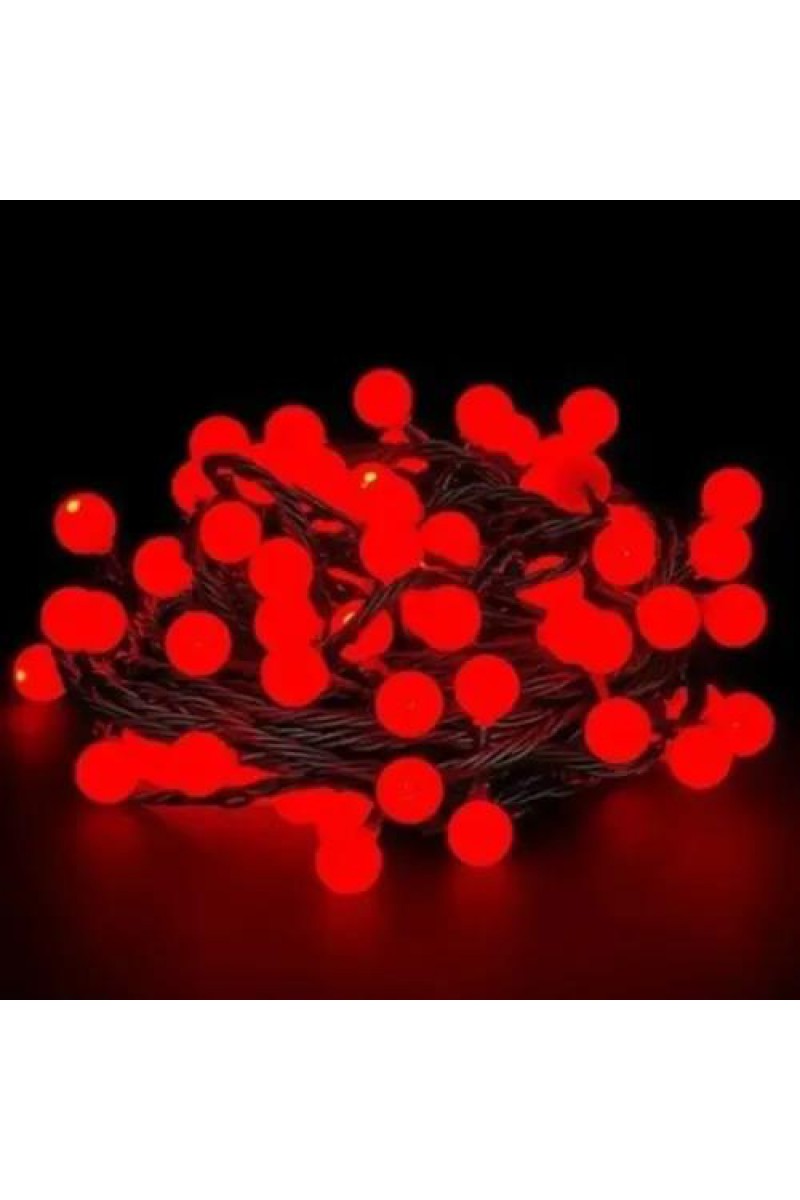 5 Metre 28 LED Kırmızı Lamba, Şeffaf Kablolu Eklemeli Dize