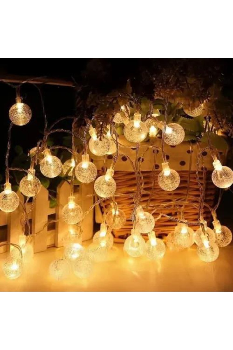 5m 28 LED Kristal Top Gün Işığı Şeffaf Kablo Fişli Eklemeli