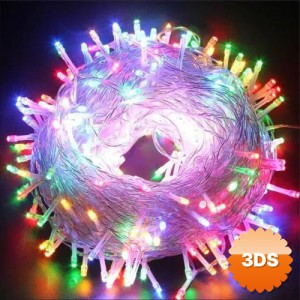 3 Metre 20 LED RGB Dize Lamba, 2 Kademeli Şeffaf Kablo