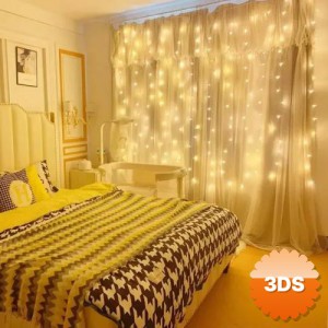 8 Fonksiyonlu Uzaktan Kumandalı Perde Peri LED, 3x3 m Günışığı