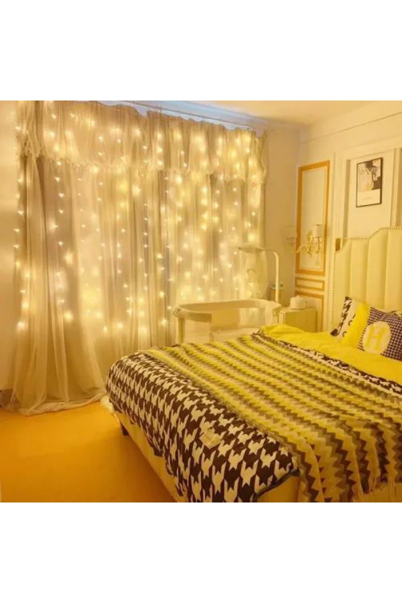 8 Fonksiyonlu Uzaktan Kumandalı Perde Peri LED, 3x3 m Günışığı