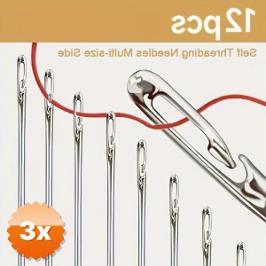 3 Paket Kolay İplik Geçirilen İğne Seti 12 Adet