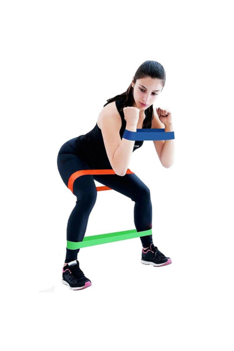 Pilates Squat Aerobik Direnç Lastiği, 5'li Paket Farklı Dirençli