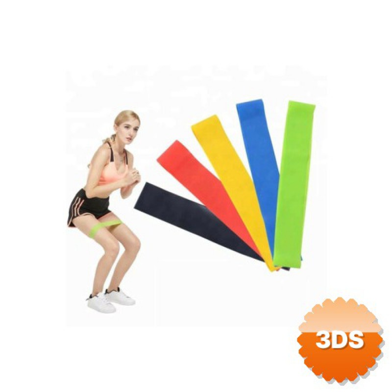 Pilates Squat Aerobik Direnç Lastiği, 5'li Paket Farklı Dirençli