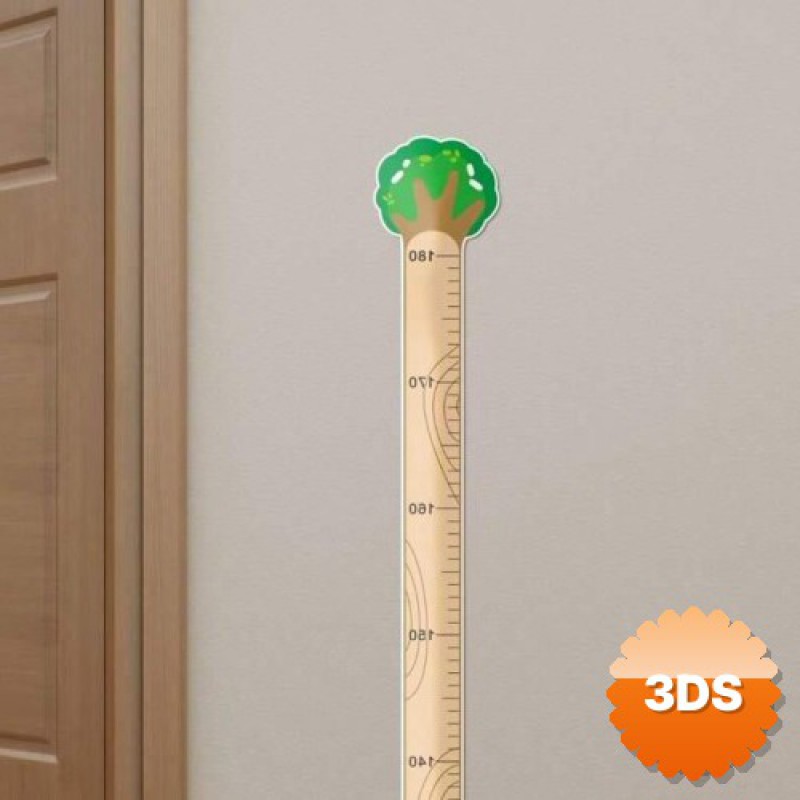 Sevimli Figürlü Çocuk Odası Boy Ölçer Sticker 180 cm