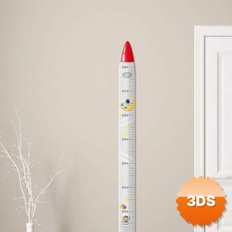 Sevimli Figürlü Çocuk Odası Boy Ölçer Sticker 180 cm