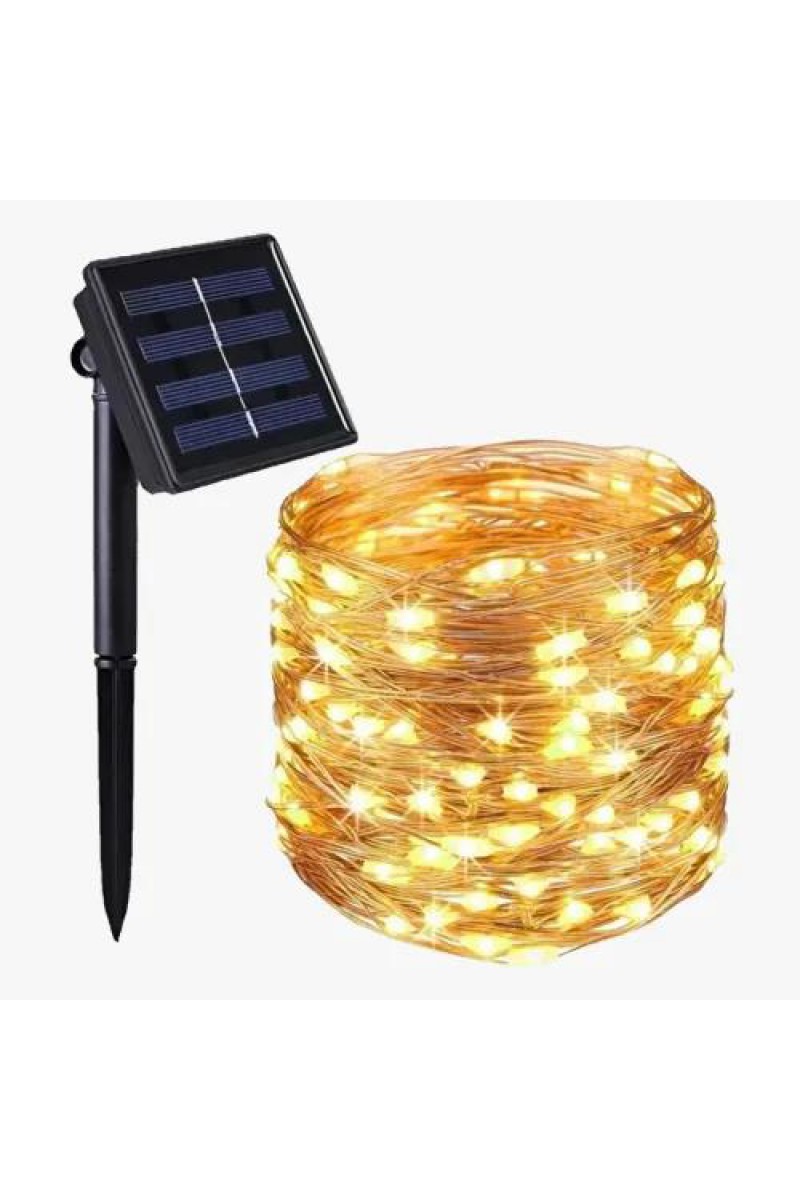 Solar Güneş Enerjili 200 LED'li Peri Işık Zinciri 20 Metre Gün Işığı