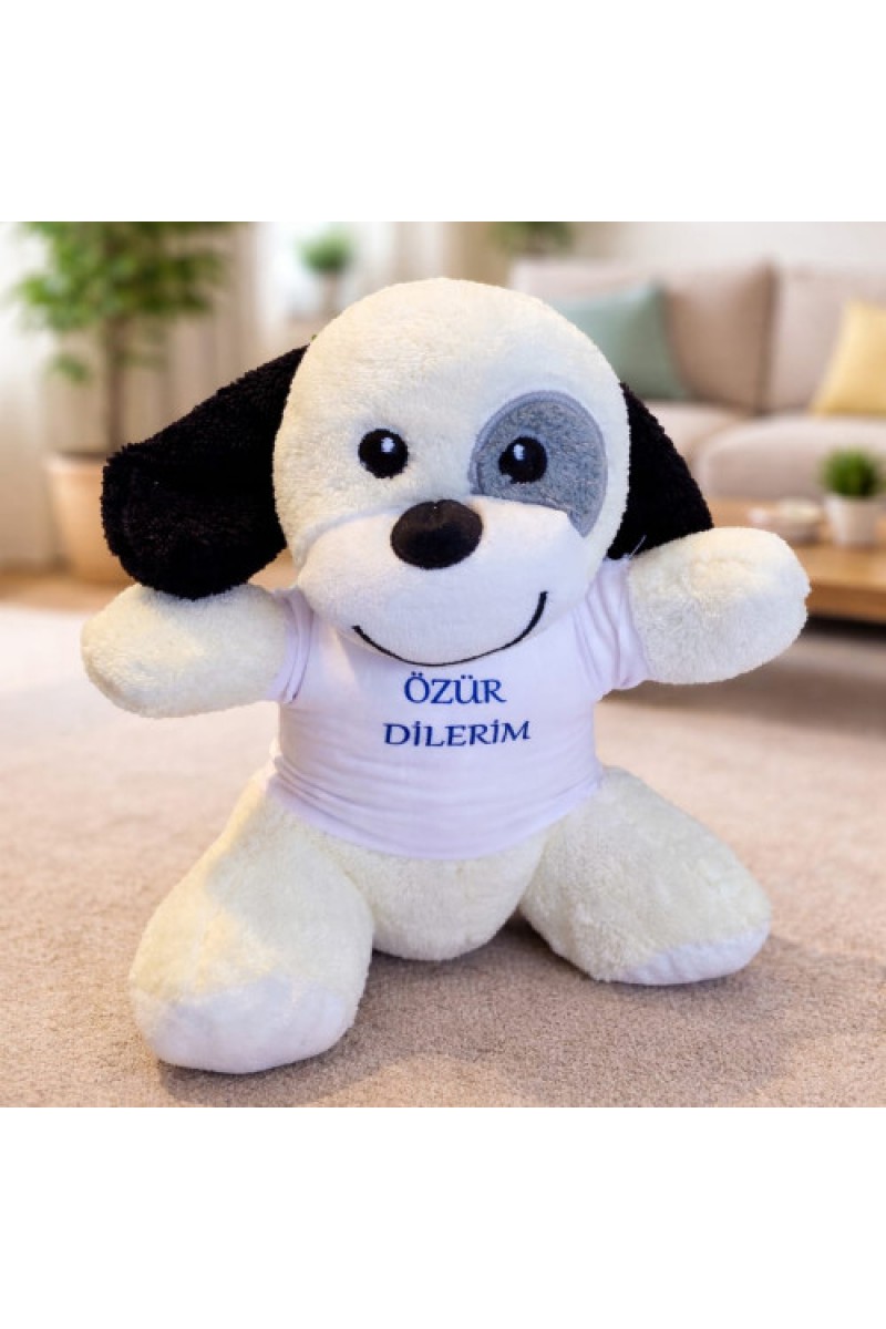 Özür Dilerim Tişörtlü Sevimli Peluş Köpek 25 cm