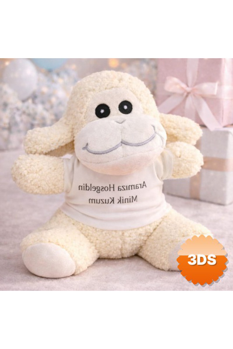 Toptan Aramıza Hoşgeldin Minik Kuzum Tişörtlü Sevimli Peluş Kuzu