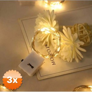 3 Adet 2m Pilli Peri LED RGB 50'li Paket