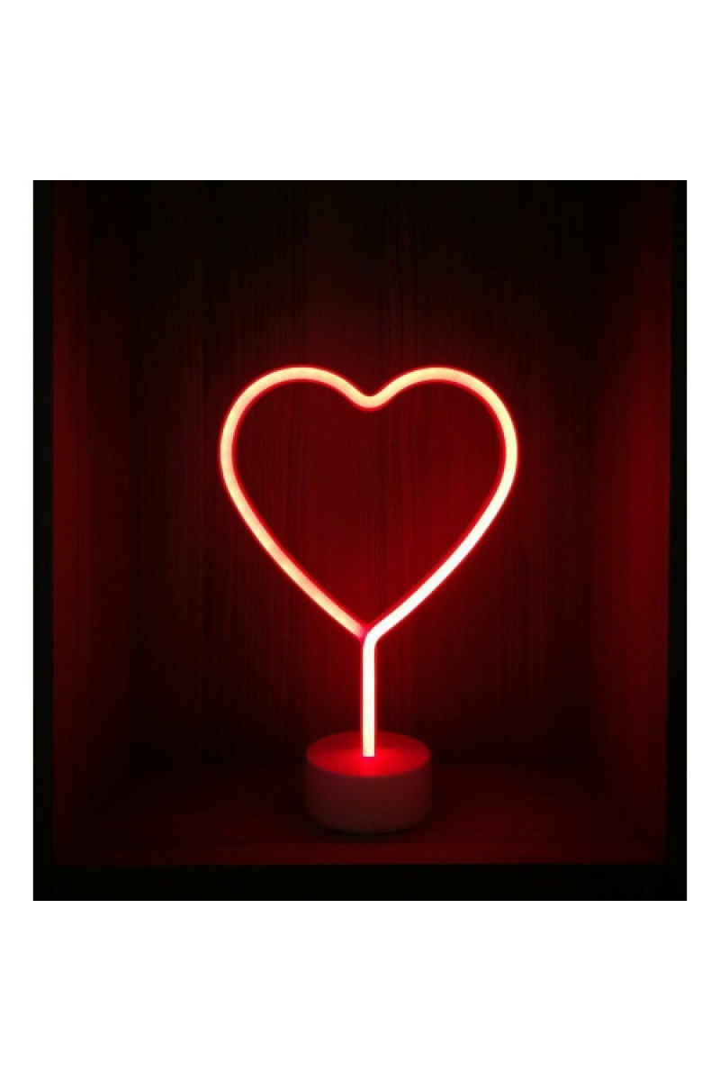 Neon Işıklı Ay Masa Gece Lambası Pil ve Usb Destekli