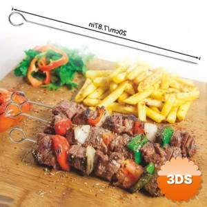 10 Adet Paslanmaz Çelik Mangal Şişi Seti 20 cm