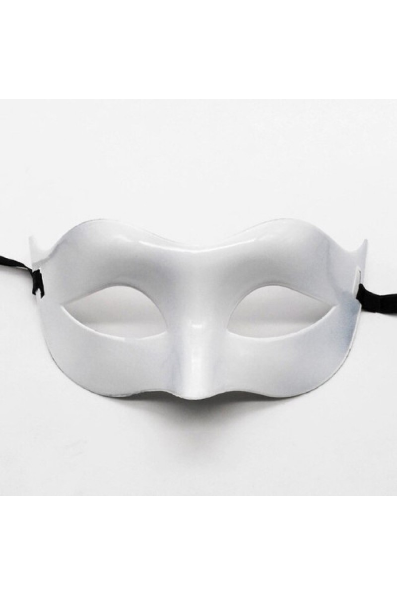 Beyaz Renk Masquerade Kostüm Partisi Venedik Balo Maskesi 17x9 cm