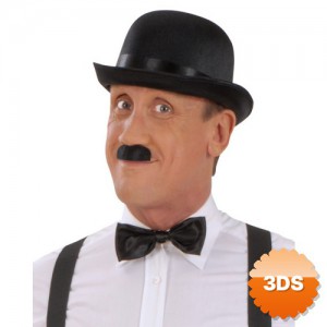 Charlie Chaplin Stil Yetişkin Şapkası Siyah Melon Parti Şapkası