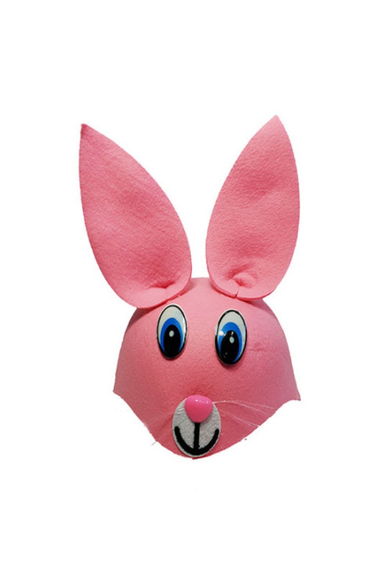 Pembe Renk Kulaklı Tavşan Şapkası Hayvan Şapkası