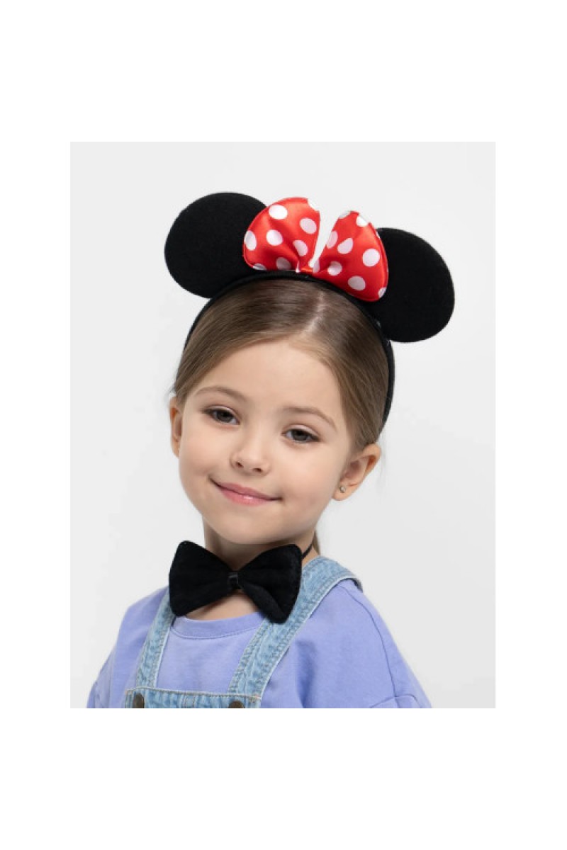 Minnie Mouse Kostüm Seti Taç Kuyruk Papyon Gösteri Seti