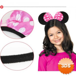 Pembe Fiyonklu Minnie Mouse Tacı Mini Kulak