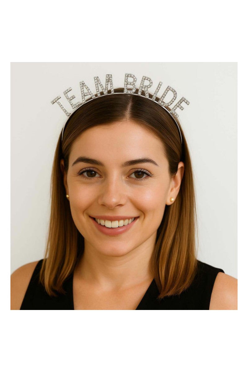 Gümüş Renk Team Bride Taç Plastik – Gelin ve Nedime Tacı