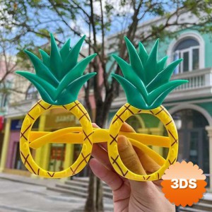 Tropikal Hawaii Ananas Şekilli Parti Gözlüğü 9.5 x 14 cm