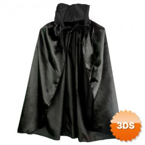 Siyah Renk Yakalı Halloween Pelerini 90 cm